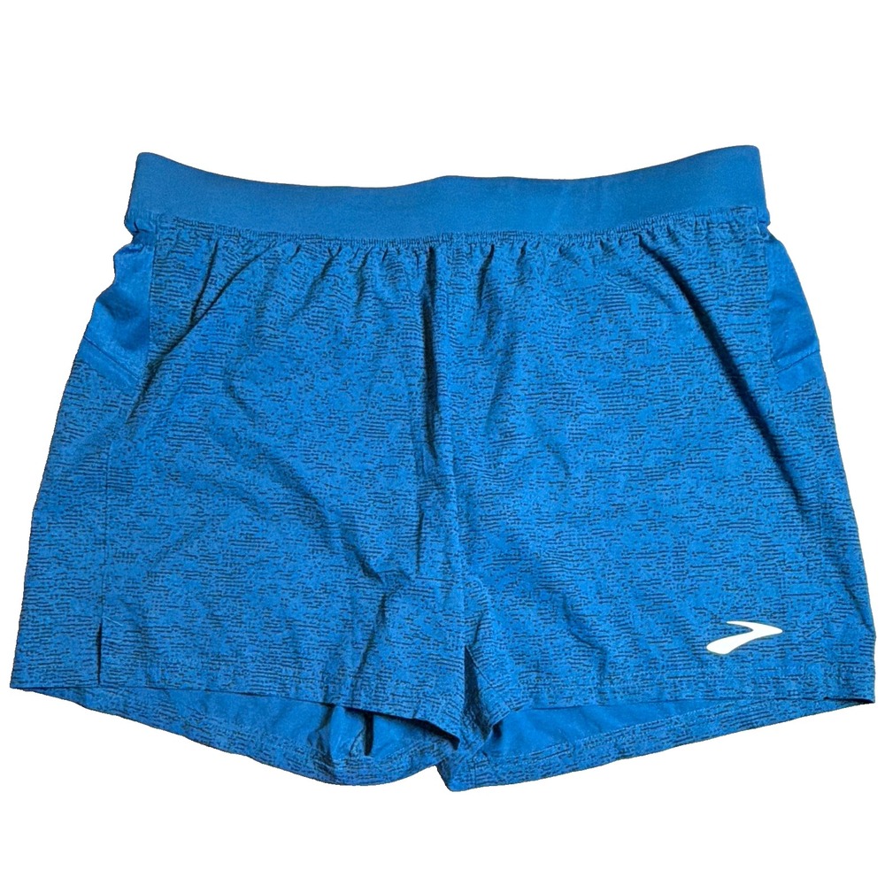 Brooks Sherpa 5" Men's Size L Blue Running Athletic Shorts Stretch Knit